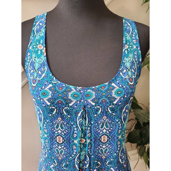 JCP Women Blue 100% Rayon Scoop Neck Sleeveless Casual Blouse Size Medium - Picture 3 of 10